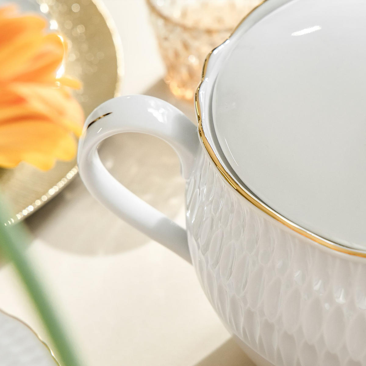SUPPENTERRINE CMIELOW SOFIA GOLD aus Porzellan - Weiß, Keramik (30/30/21cm) - KONSIMO®