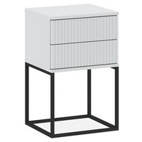 NACHTTISCH RECTUS Nachtschrank, Modern - Schwarz/Weiß, Holzwerkstoff (40/65/39cm) - KONSIMO®