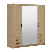 KLEIDERSCHRANK Storicos Geölte Eiche 176,3/190,5/53 cm - 4T6S Modern mit Schubladen und Spiegel - Eichefarben, Holzwerkstoff/Kunststoff (176.3/190.6/53cm) - AX Living