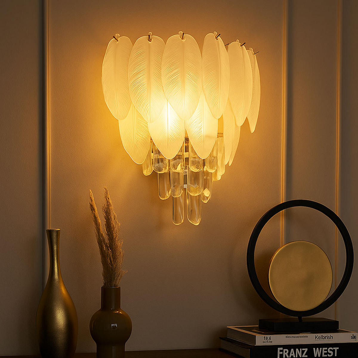 LED WANDLEUCHTE verchromt Weiß - Weiß, Metall (35.5/40/20.5cm) - Globo Lighting