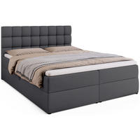 BOXBETT Dakota mit Topper 160/200 Dunkelgrau - Dunkelgrau, Textil (160/200cm) - Bromarkt