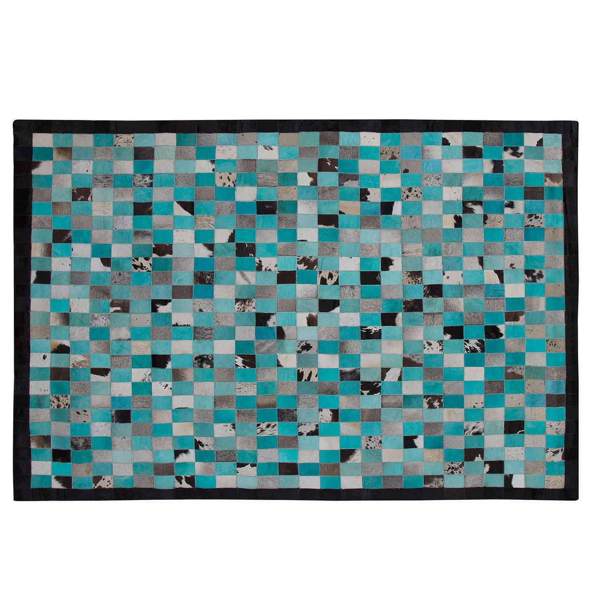KURZFLOR-TEPPICH Nikfer 230/160 cm - Blau, Fell (160/230cm) - Beliani