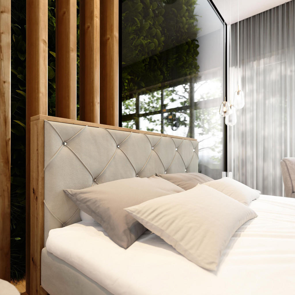 Thumbnail - Masseno Boxbett, Braun, Holz, H2 + H3, 140x200 cm, Schlafzimmer, Betten, Boxspringbetten