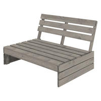 HOLZBANK - Grau, Holz (80/76.5/116cm) - ML-DESIGN
