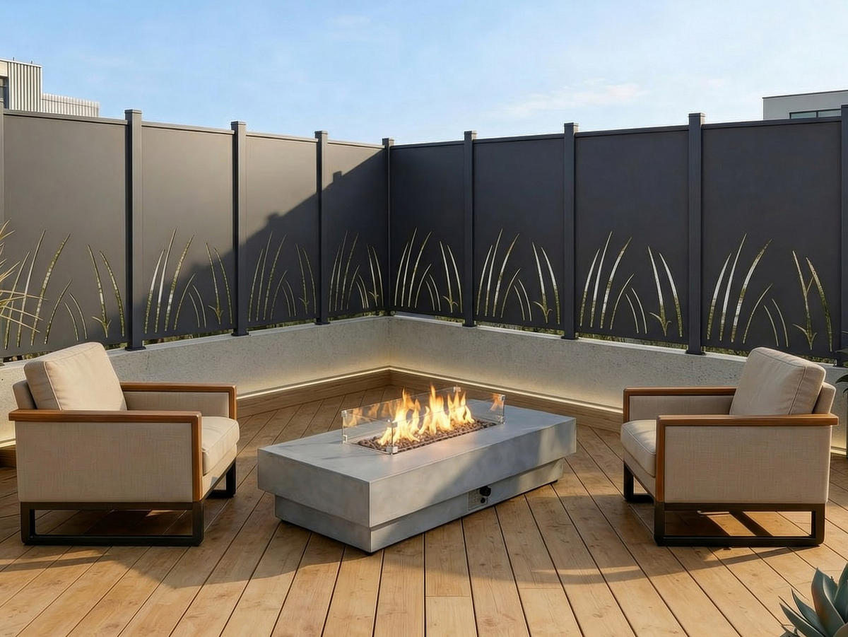 ZAUN - 102.5cm x 7.6cm - Aluminium - anthrazitgrau - BRAMENO - Anthrazit, Metall (102.5/150cm) - Vente-Unique