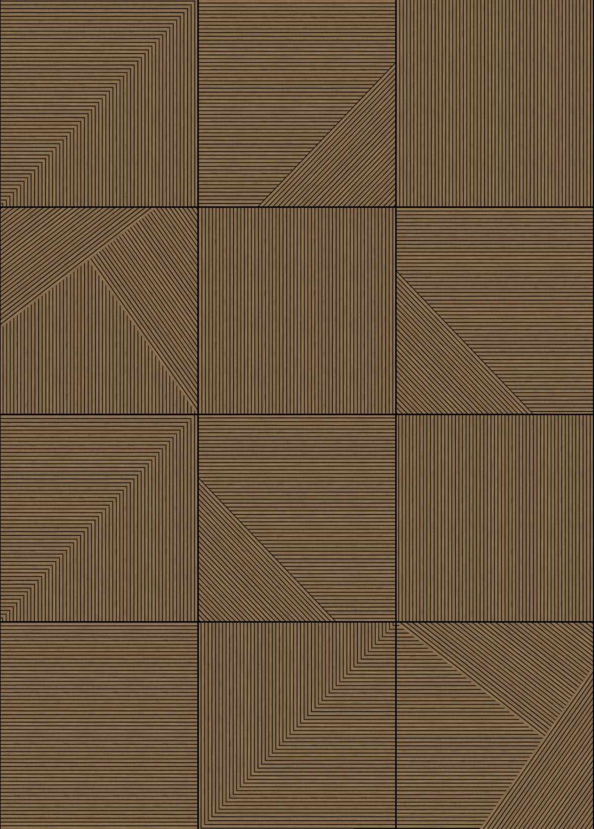FOTOTAPETE 3D Holzoptik 200 x 279 cm - Braun, Papier (200/279cm) - Origin Wallcoverings