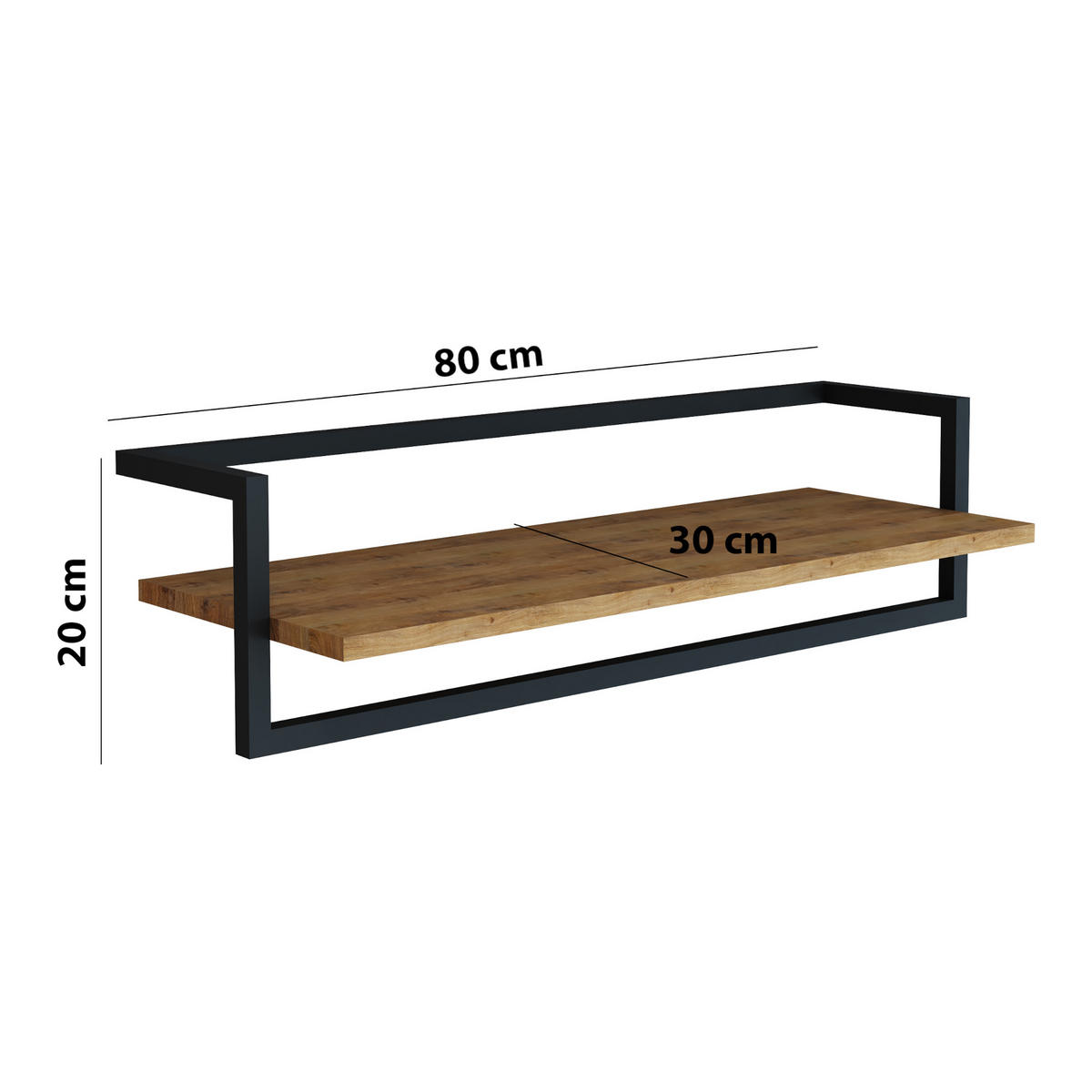 WANDGARDEROBE Evje - Schwarz, Holzwerkstoff/Metall (30/20/80cm) - [en.casa]
