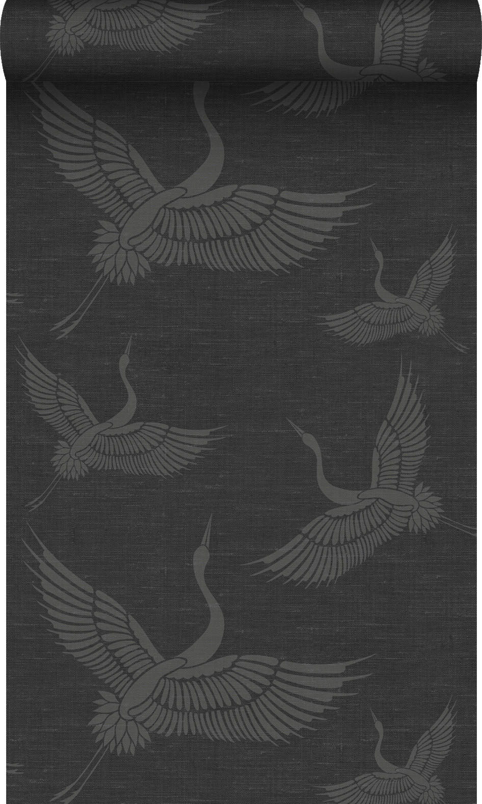 TAPETE Kraniche 53 cm x 10.05 m - Grau, Papier (53/1000cm) - Origin Wallcoverings