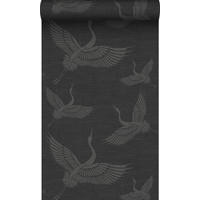 TAPETE Kraniche 53 cm x 10.05 m - Grau, Papier (53/1000cm) - Origin Wallcoverings