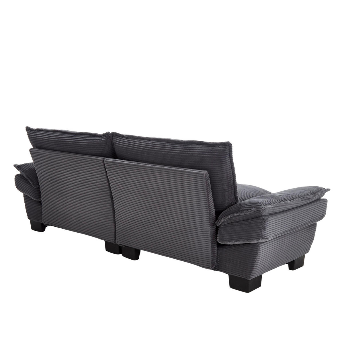 2-SITZER-SOFA aus Samt 224x81x81 cm Dunkelgrau mit tiefem Sitz, 2 Kissen und gepolsterten Armlehnen - Dunkelgrau, Textil (81/81/224cm) - Modfu