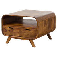 COUCHTISCH Sheesham 70x70x50 hellbraun lackiert MAILAND #132 - Braun, Holz (70/70/50cm) - Massivmoebel24