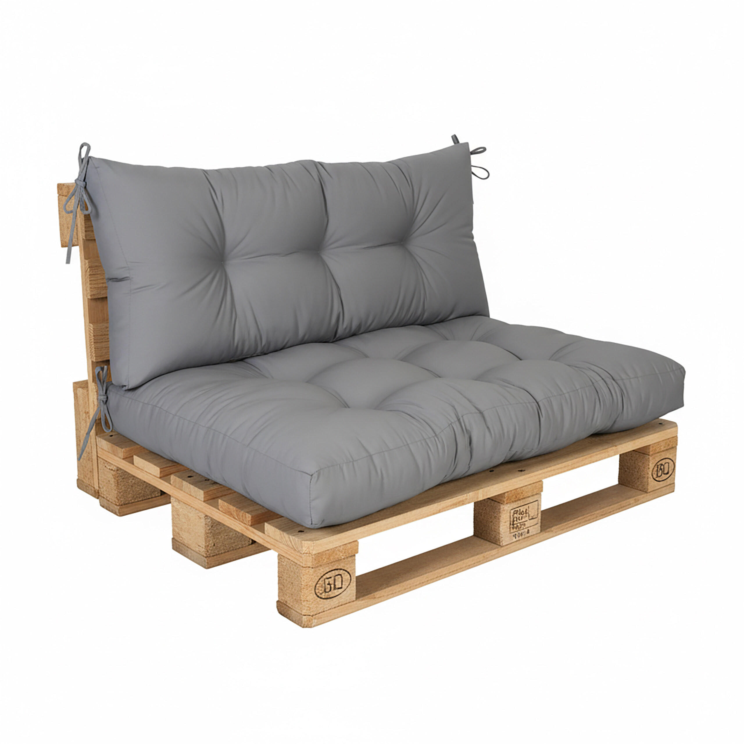 Relaxdays POLŠTÁŘE Šedá 2ks-set pro paletu 120x80 cm
