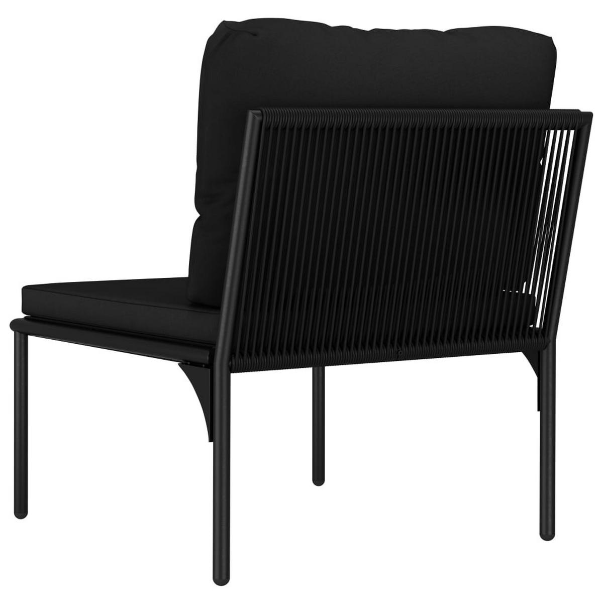 GARTEN-LOUNGE-SET 3Er Set Mit Auflagen Schwarz Pvc - Schwarz, Kunststoff - vidaXL
