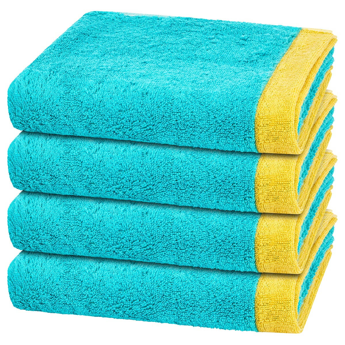 HANDTUCH Lifestyle Splash 4er-Set - Türkis, Textil (50/100cm) - Cawö