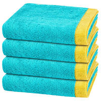 HANDTUCH Lifestyle Splash 4er-Set - Türkis, Textil (50/100cm) - Cawö