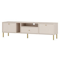 TV-MÖBEL Oktio Sandbeige 180 cm - Beige/Goldfarben, Holzwerkstoff/Metall (180/50/40.8cm) - Selsey