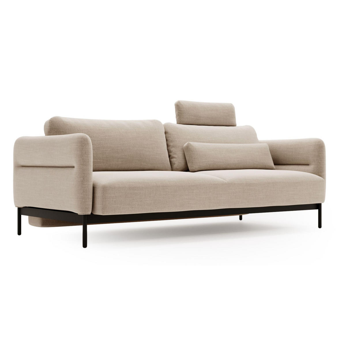 3-SITZER-SOFA Solianero Beige 223 cm - Beige/Schwarz, Textil/Metall (223/95/96cm) - Selsey