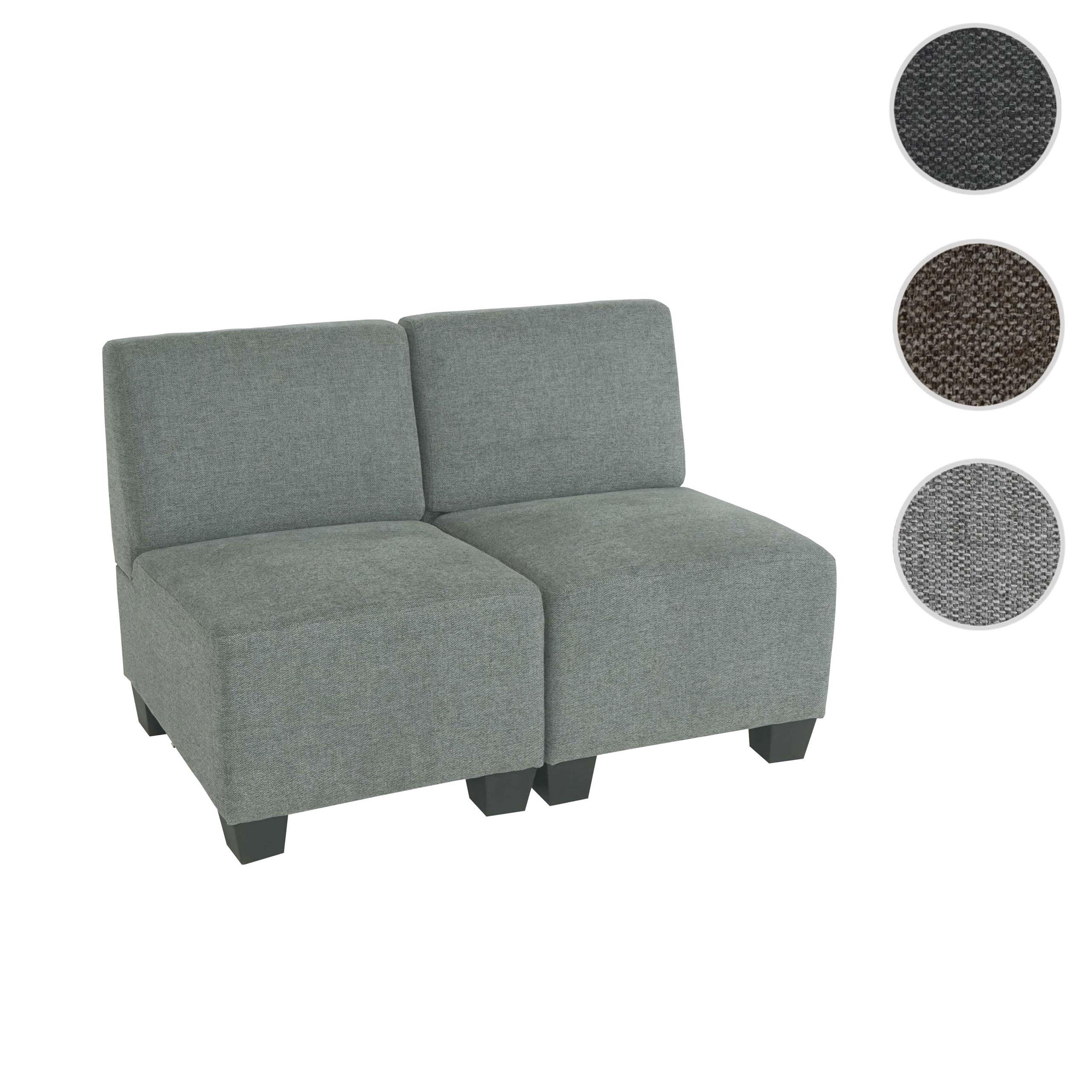 2-SITZER SOFA COUCH MODULAR Grau - Grau, Textil (114/76/72cm) - MCW