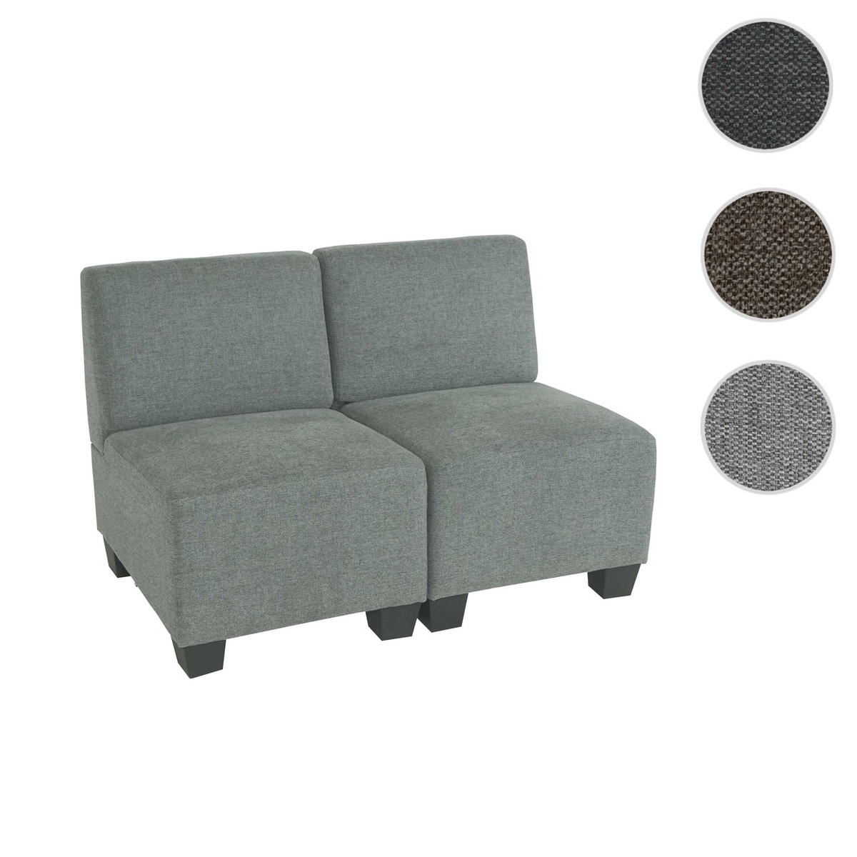 2-SITZER SOFA COUCH MODULAR Grau - Grau, Textil (114/76/72cm) - MCW