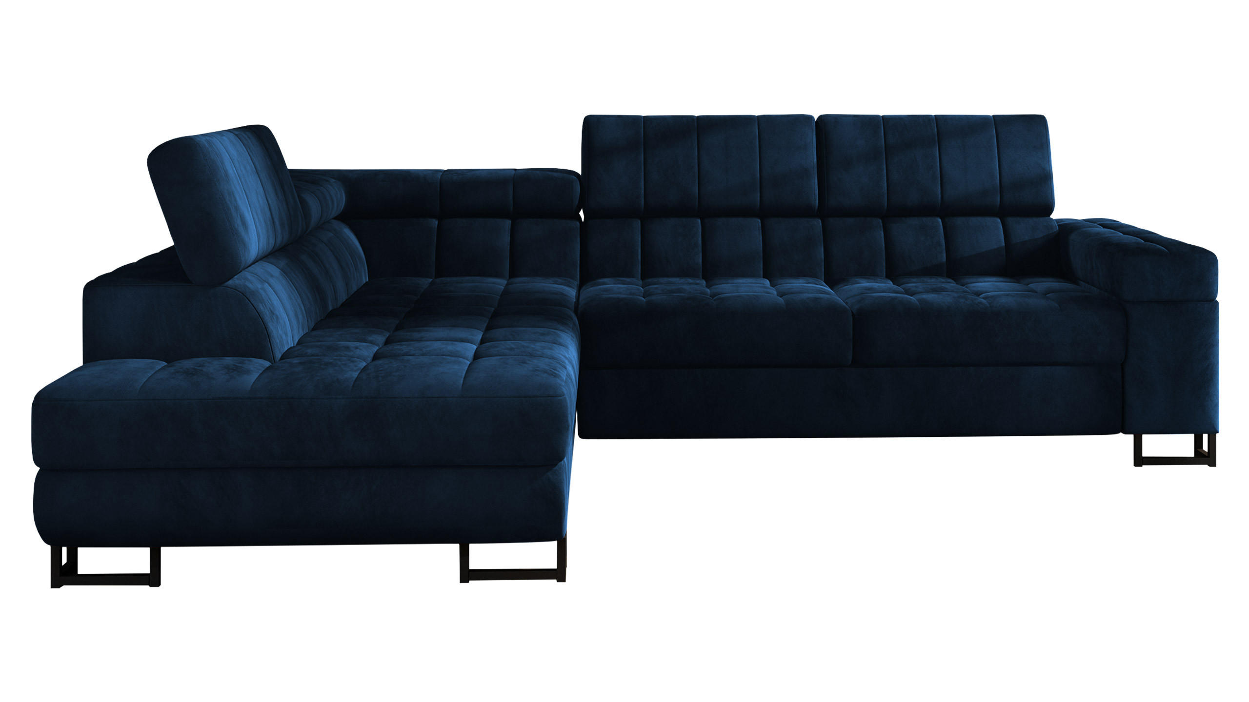 ECKSOFA Laris, Seite: Links - Schwarz/Dunkelblau, Holz/Textil (271/203cm) - MIRJAN24