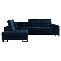 ECKSOFA Laris, Seite: Links - Schwarz/Dunkelblau, Holz/Textil (271/203cm) - MIRJAN24