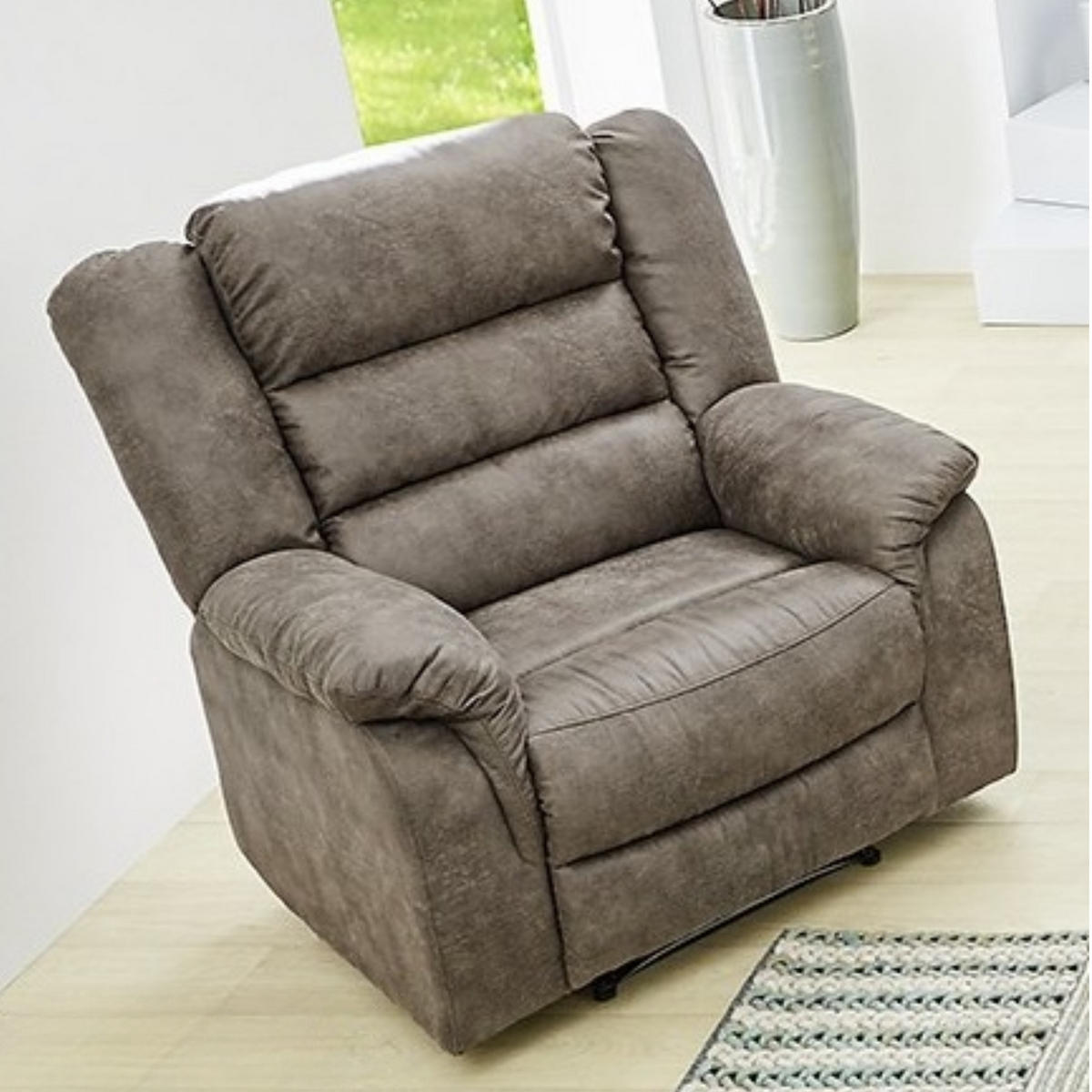 RELAX-FERNSEHSESSEL Federkern, Liegefunktion verstellbar durch halbautomatische Relaxfunktion B95/T93/H103 cm, Mikrofaser Vintage Grau Braun / 15132 - Graubraun/Schwarz, Textil (95/103/93cm) - luma-home