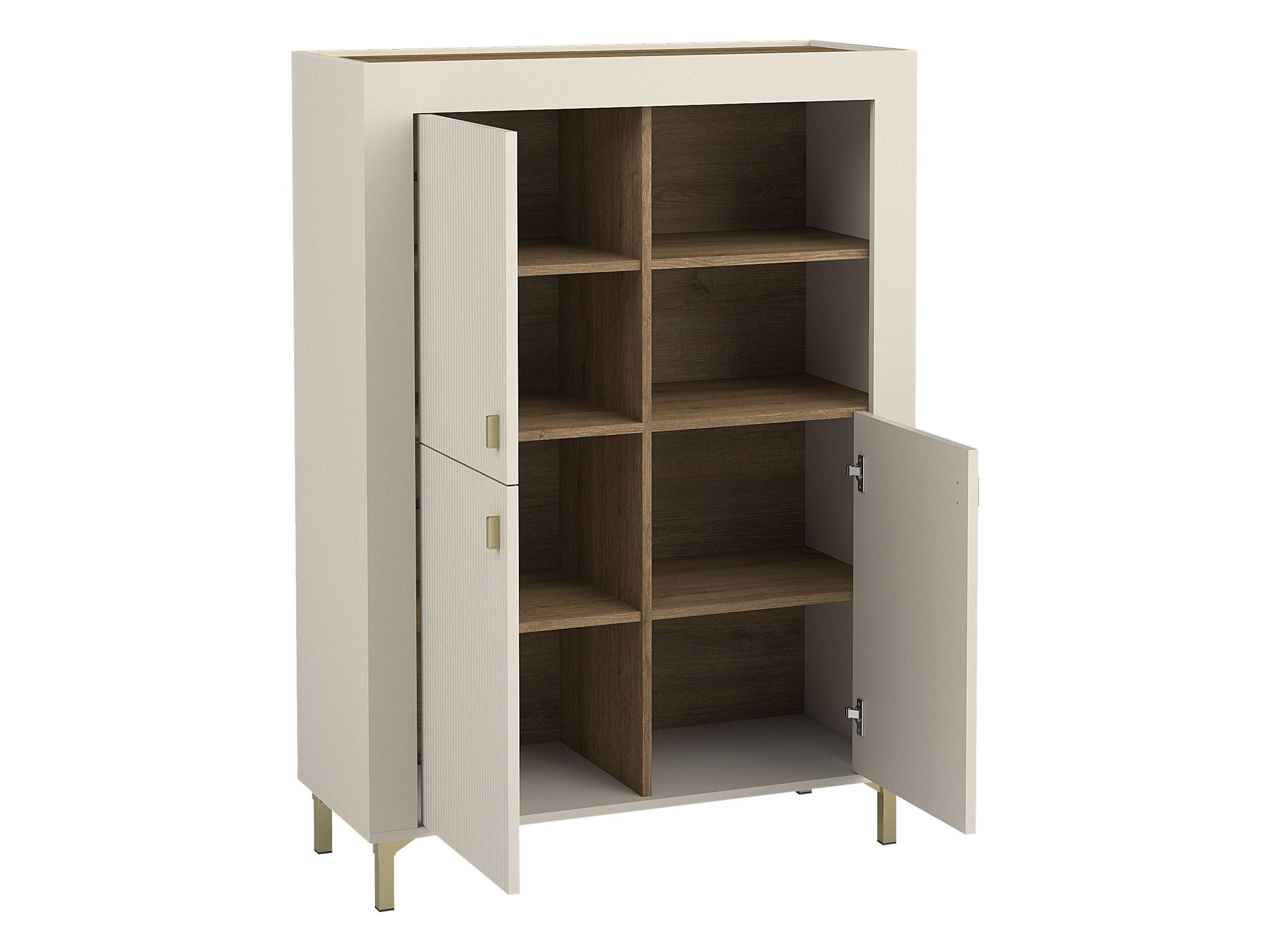 Thumbnail - Mirjan24 Highboard, Kaschmir, Holzwerkstoff, Rechteckig, 97x136x40 cm, Wohnzimmer, Kommoden & Sideboards, Highboards