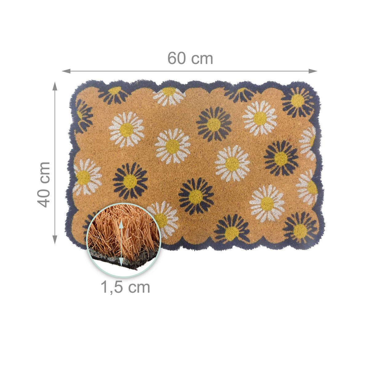 ROHOŽ - různobarevná, textil/plast (60/40cm) - Relaxdays