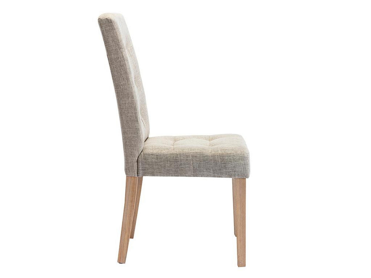 STUHL 2er-Set - Stoff & Holz - Beige - VILLOSA - Creme, Textil (61/100/48cm) - Vente-Unique