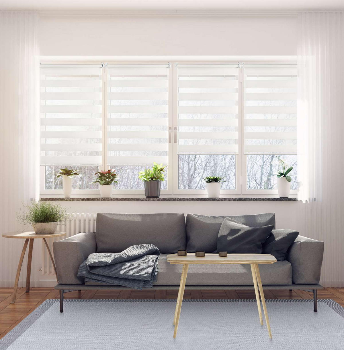 DOPPELROLLO Weiß, 120 cm x 180 cm - Weiß, Kunststoff (120/180cm) - STORESDECO
