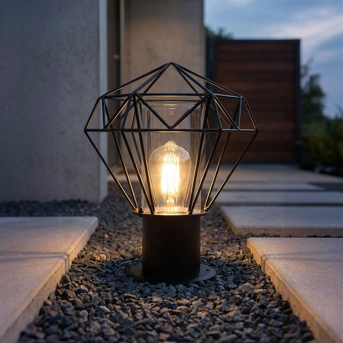 LED AUSSENLEUCHTE Horace Schwarz Metall - Schwarz, Metall (22.5/25.5/31.5cm) - Globo Lighting