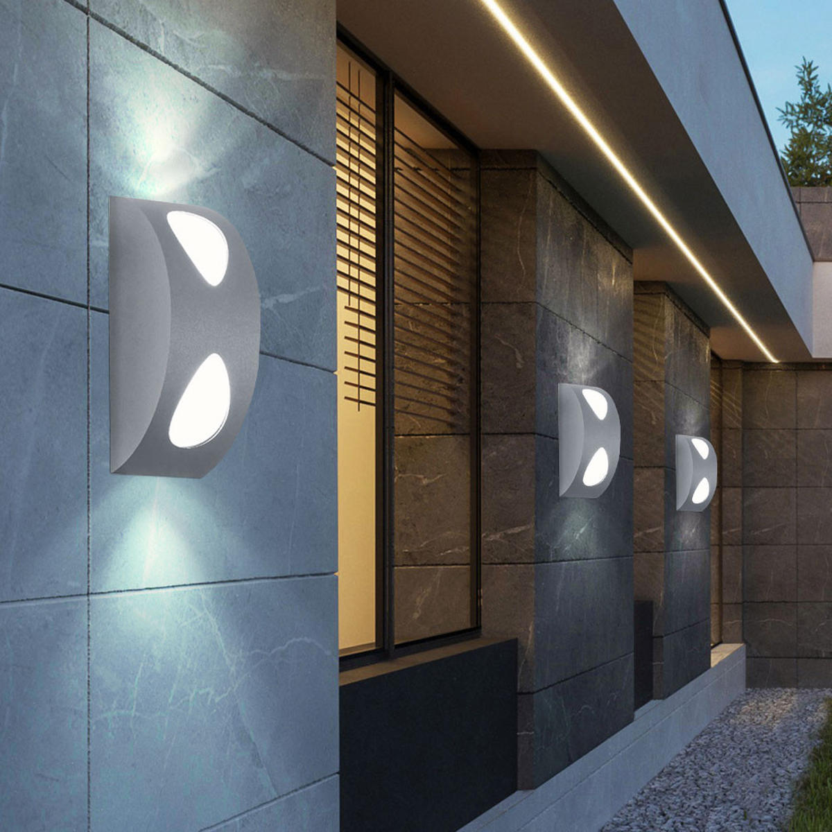 LED AUSSEN-WANDLEUCHTE Alu Silber Weiß - Silberfarben, Metall (7/19/8cm)