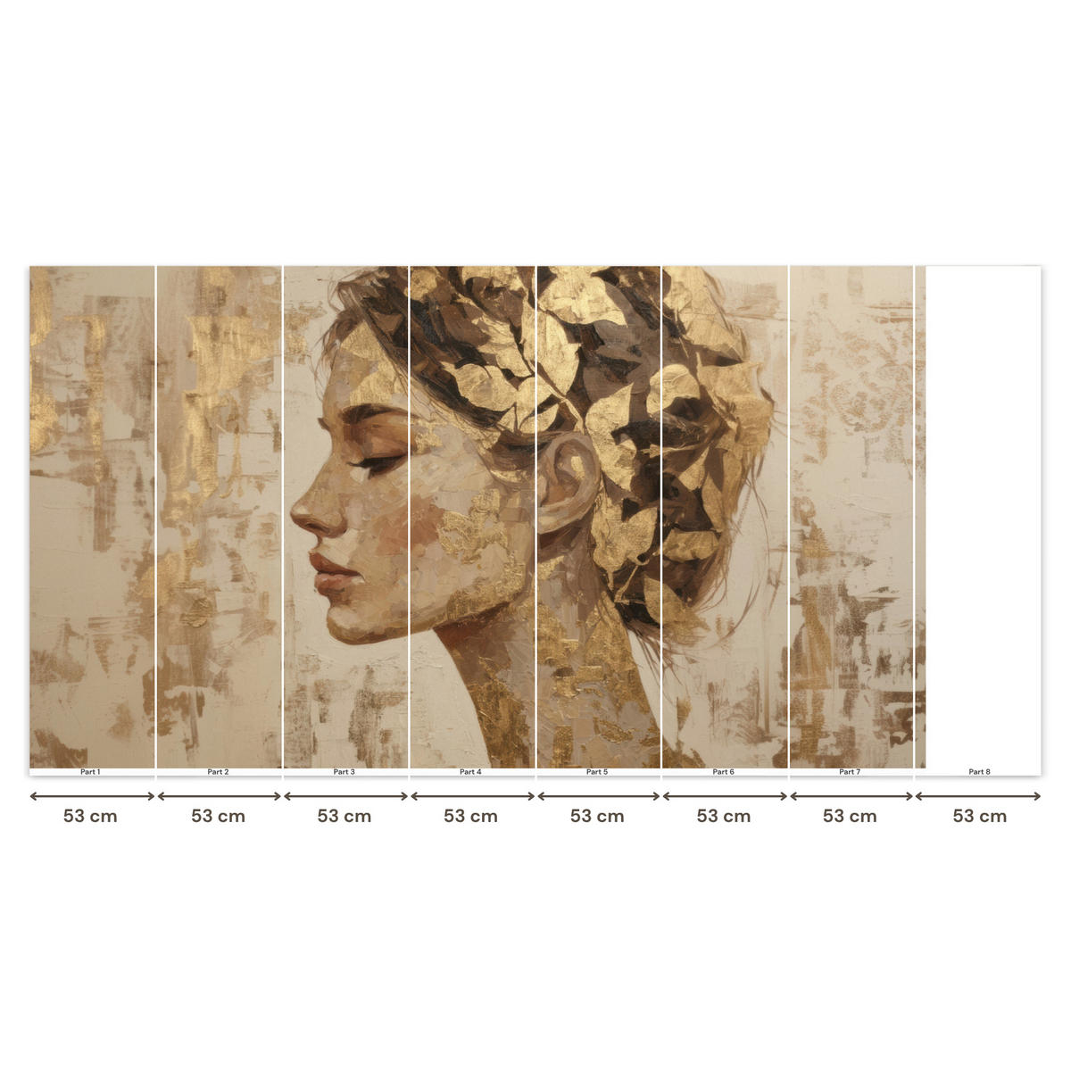 TAPETE - Frau - Gold - Abstrakt - Textur - 400x220 cm - Goldfarben, Papier (400/220cm) - OnlyWow