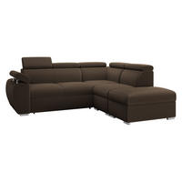 ECKSOFA Boston 2RR1P, Seite: Rechts 2R+R+1P(65)+PUFAP - Silberfarben/Braun, Holz/Textil (260/230cm) - MIRJAN24