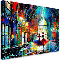 LEINWANDBILD Tanzende Ballerinen Abstrakt - Lila, Textil (60/40cm) - Feeby