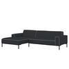 ECKSOFA mit Longchair - Webstoff - Anthrazit/Schwarz, Textil (264/168cm) - home24