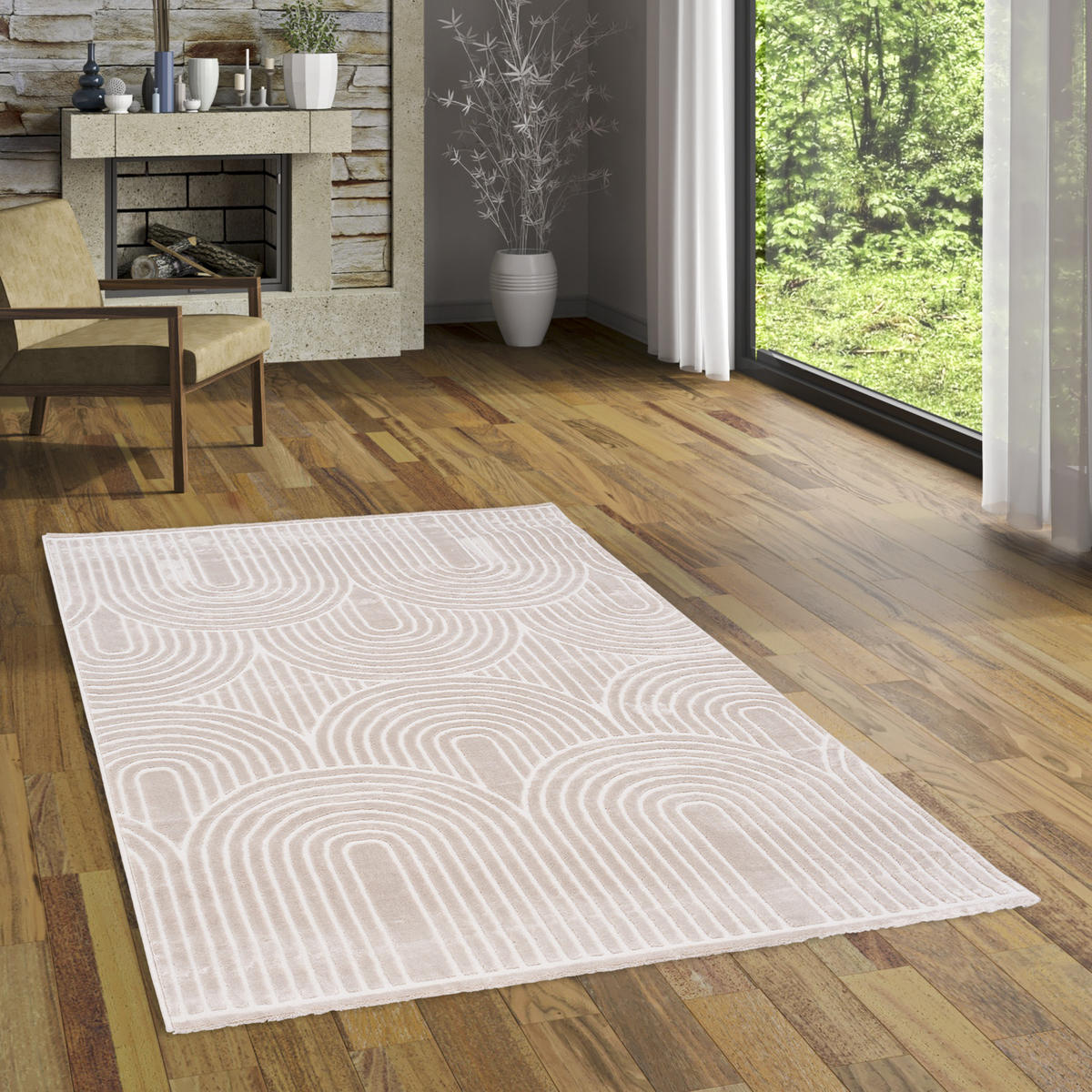 TEPPICH LUCIA SOFT - Beige, Textil (140/200cm) - Pergamon
