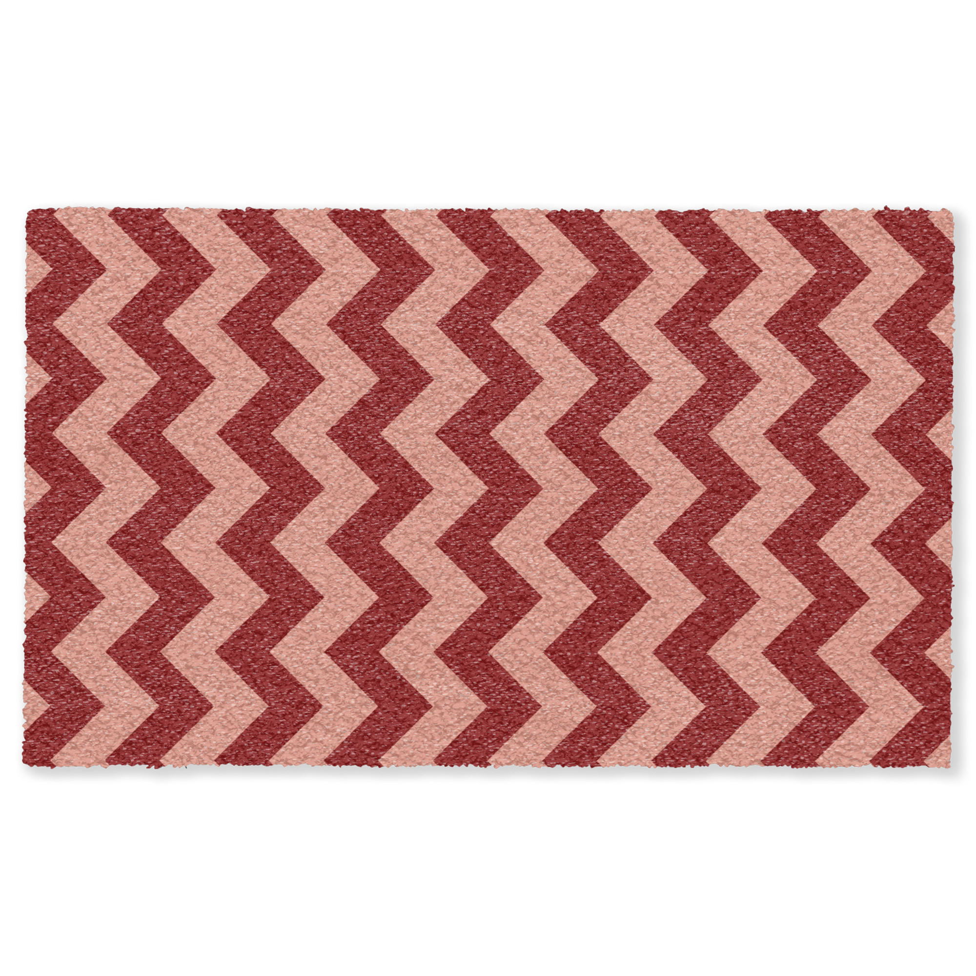 FUSSMATTE Zickzack - Streifen - Muster - Rot Schmutzfänger 150x90 cm - Bordeaux, Kunststoff (150/90cm) - MuchoWow