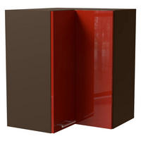 ECKHÄNGESCHRANK Brerra W12/60 Lava / RAL 3002 karminrot Hochglanz 60 / 60 / 72cm - Dunkelgrau/Rot, Holz/Holzwerkstoff (60/72/60cm) - Feldmann-Wohnen
