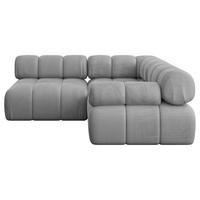 ECKSOFA modulares Sofa Mende-L1 - 190x190x70 cm Hellgrau Velours - Hellgrau, Holzwerkstoff/Textil (190/190cm) - ALTDECOR