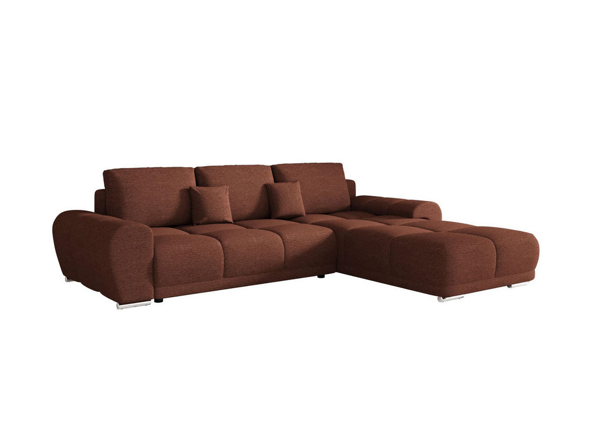 ECKSOFA BEGA L Rechts ARAGON 59 mit Schlaffunktion - Hellbraun, Textil (289/185cm) - Bedante