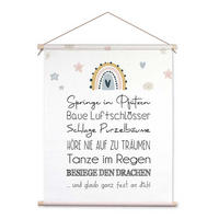 POSTER aus Stoff 40x50 cm Bild Kinderzimmer Wünsche - Beige, Textil (40/50/2cm) - artissimo