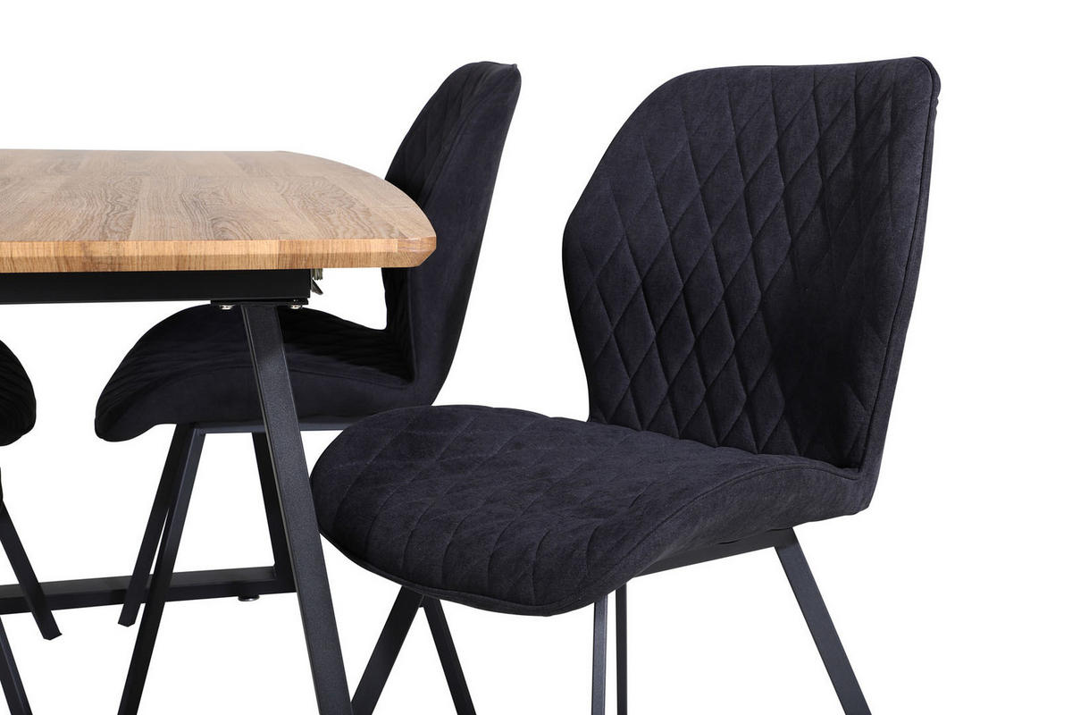 TISCHGRUPPE Schwarz - Schwarz, Holzwerkstoff (85/75/160cm) - ebuy24