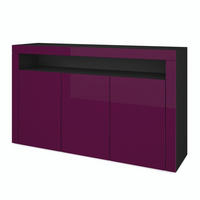 SIDEBOARD Valencia Brombeer Hochglanz / Brombeer Hochglanz - Brombeere, Holzwerkstoff (155/92/40cm) - Vladon