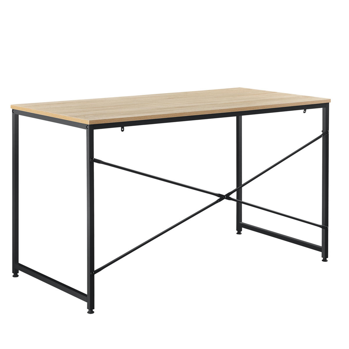 SCHREIBTISCH Røros - Eichefarben, Holzwerkstoff/Metall (60/120/72cm) - [en.casa]