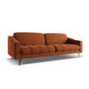 4-SITZER-SOFA Samt Stoff Orange - Terra cotta/Schwarz, Textil/Metall (238/80/95cm) - Makamii