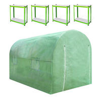 POLYTUNNEL 25mm 4m x 2m mit Regale - Grün, Kunststoff (200/1/400cm) - Monstershop
