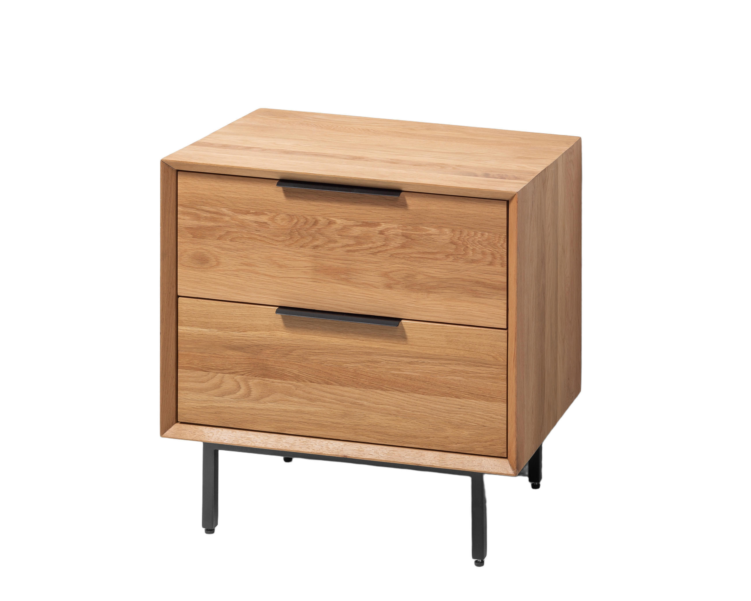 NACHTTISCH Bergen, Natur Massiveiche - Beige, Holz (58/60/40cm) - WOODEK