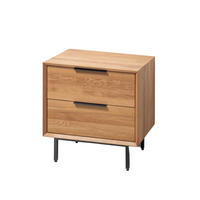 NACHTTISCH Bergen, Natur Massiveiche - Beige, Holz (58/60/40cm) - WOODEK