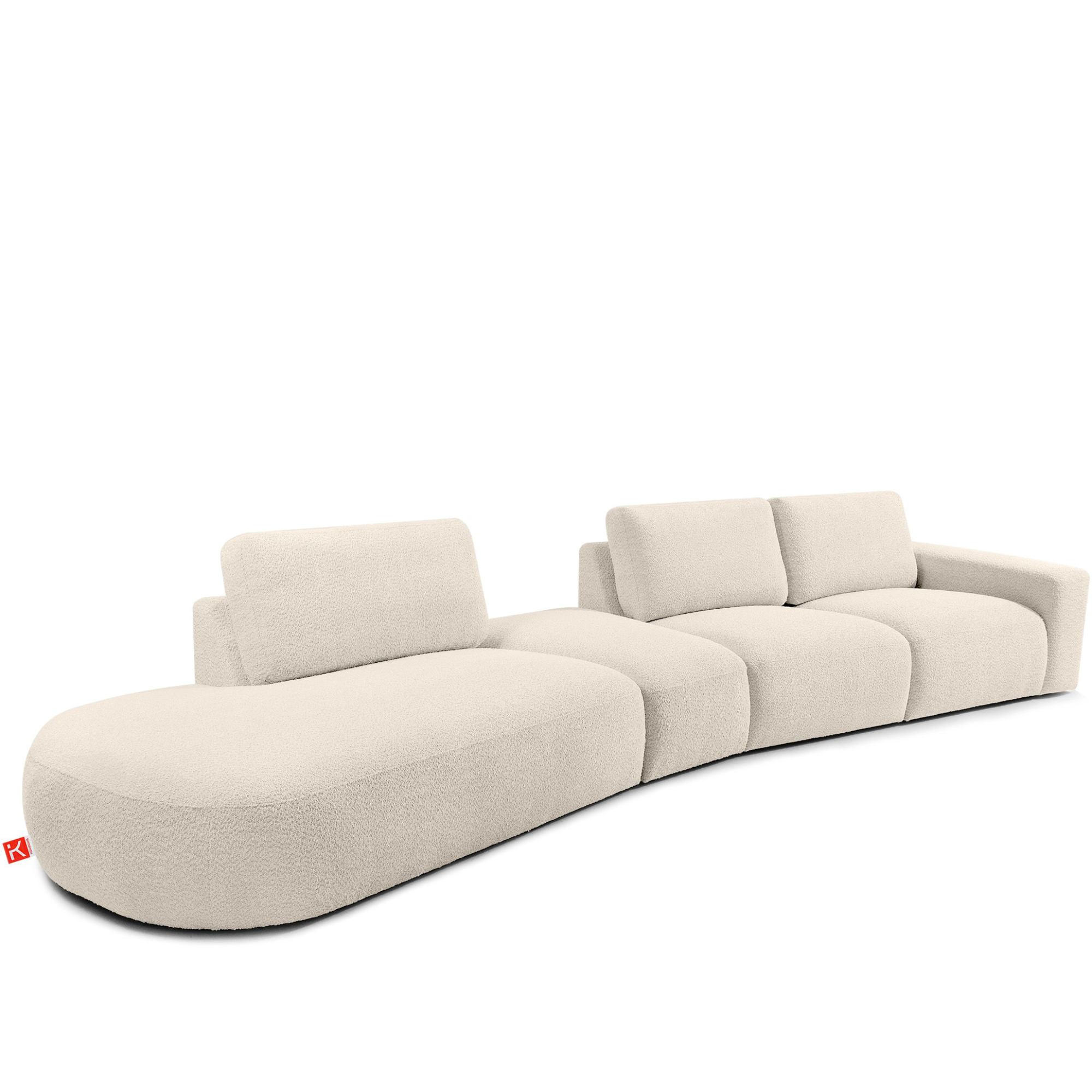 5-SITZER ECKSOFA ZUCCO Boucle links, Cremeweiß - Creme, Textil (430/84/105cm) - KONSIMO®